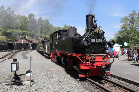 Seit Pfingsten 2019 betriebsfähig auf der Preßnitztalbahn im Einsatz, die vierte IV K des Vereins 99 1594-3