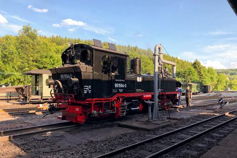 Am Ende des Tages ist 99 1594-3 wieder in Jöhstadt …