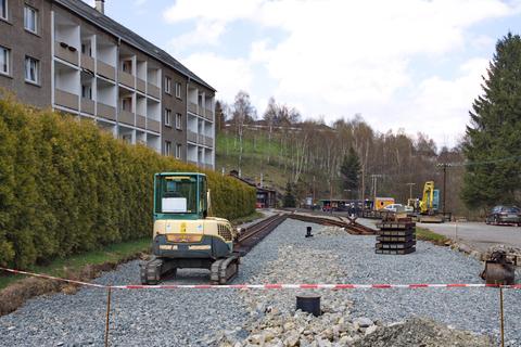 Blick auf den künftigen Gleisbereich der Gleise 31 und 51 in Richtung Lokschuppen.