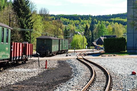 Blick von der DKW in Richtung der neuen Gleise 31 und 51.