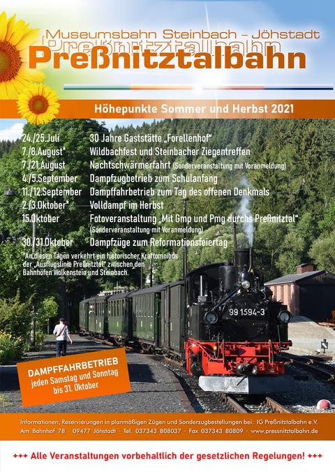 Veranstaltungsplakat Sommer und Herbst 2021