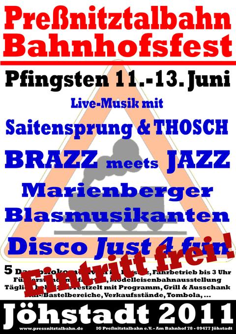 Veranstaltungsflyer zum Bahnhofsfest 2011