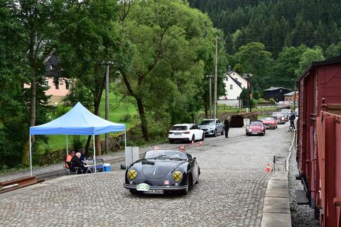 Wertungsstation auf der Ladestraße in Schmalzgrube.