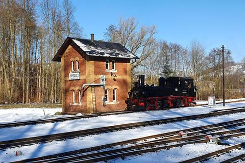 Lok am Wasserhaus in Steinbach.