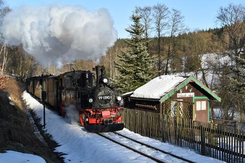 Die letzten Meter vor dem Bahnhof Jöhstadt.