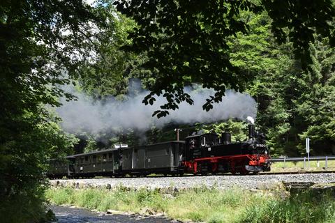 99 1542-2 übernahm die Zugförderaufgaben für den Dampfzug am Oldtimerfest-Wochenende