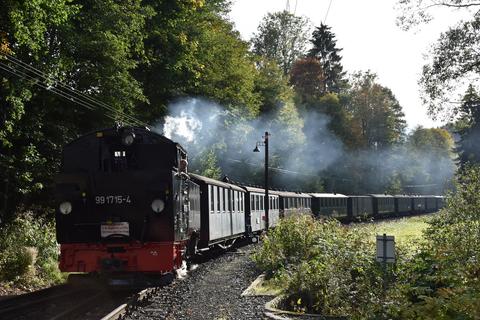 Einfahrt in den Bahnhof Steinbach.