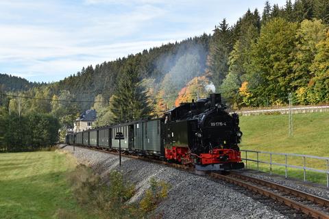 Kurz vor Erreichen des Bahnhofs Schmalzgrube.