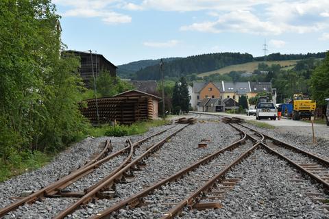 Blick in Richtung Steinbach über den nördlichen Bahnhofsteil.