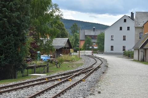 Das nördliche Gleisende des Bahnhofes.