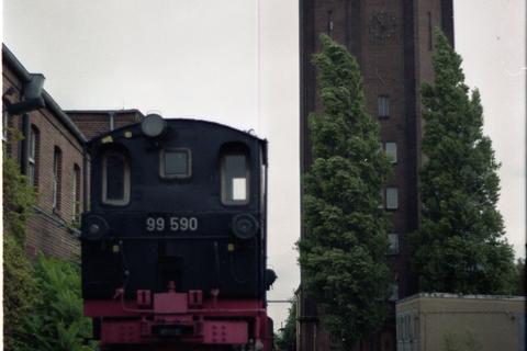 13.08.1992. Abschied vom zeitweiligen Aufenthaltsort Reichsbahnausbesserungswerk Leipzig. Foto: Jörg Müller