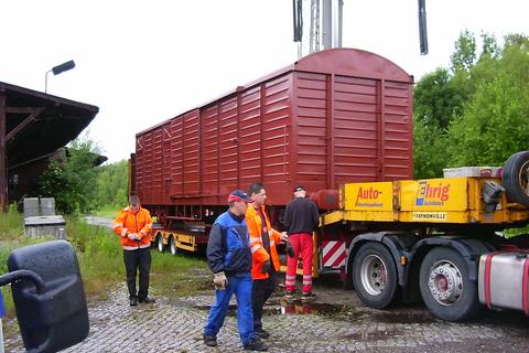 Der Transport ist abfahrbereit ins Preßnitztal.